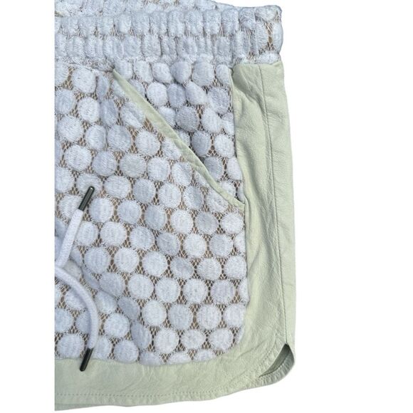 David Lerner Lamb Leather Trimmed Fully Lined Shorts With Pockets Size Medium - Picture 3 of 7